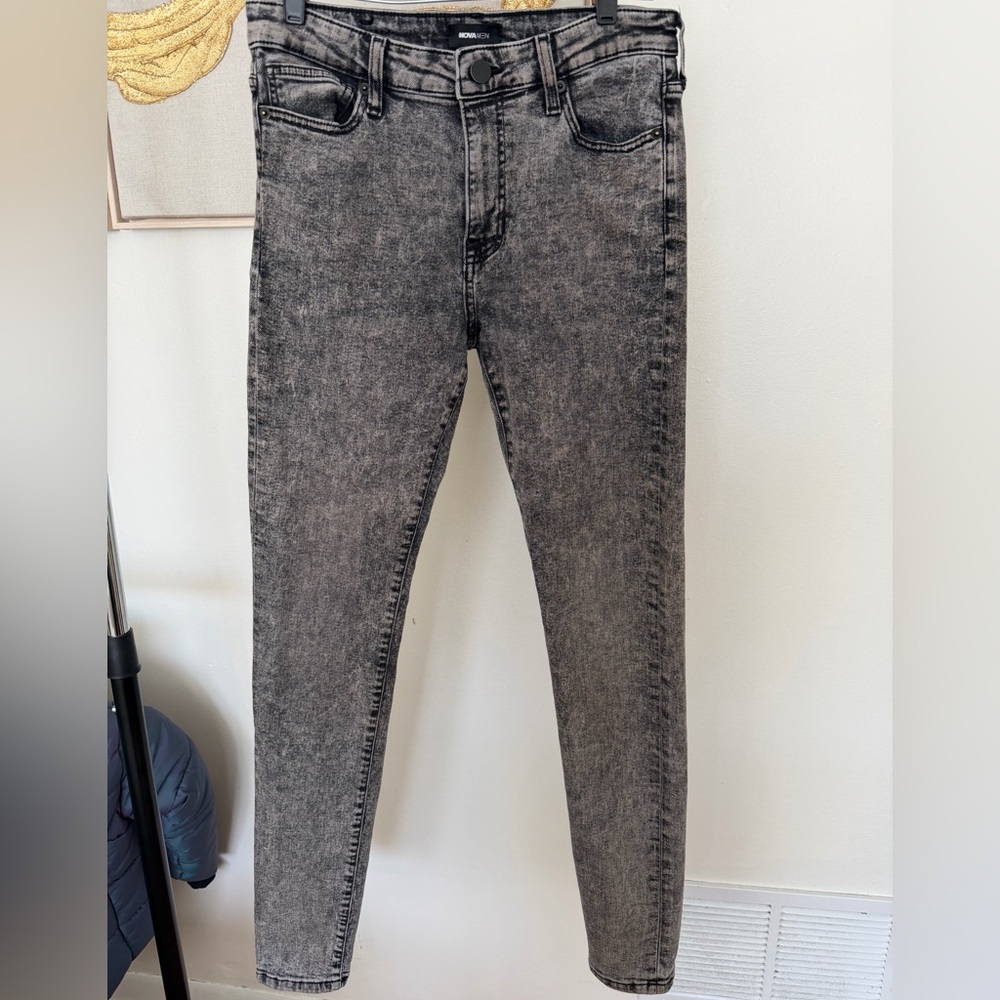 Men’s Black Acid Wash Jeans Size 30